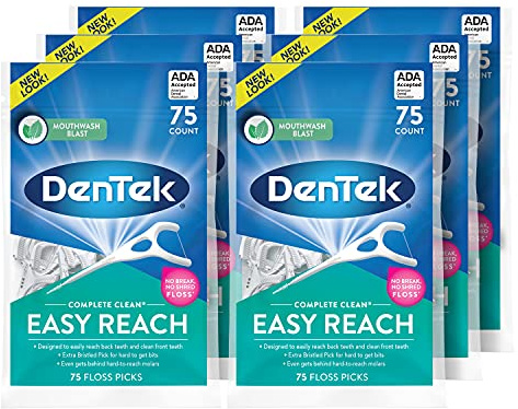 DenTek Comfort Clean Sensitive Gums Floss Picks, 75 Count (pack of 6)