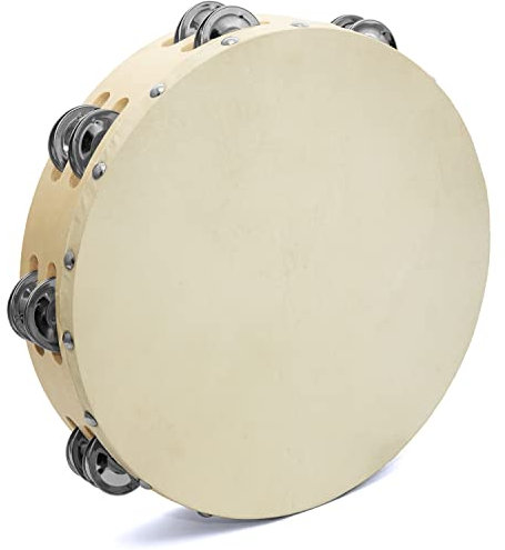 Tiger TAM98-10 Tambourin avec Peau naturel - 10 - Double Rang