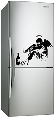 (30 x 25 cm), Vinyl, groß, Motiv 'Banksy-Fallen Angel, mit Rom auf Leinwand, Graffiti/Street Art Decor Decal Aufkleber inklusive zufällig Geschenk!