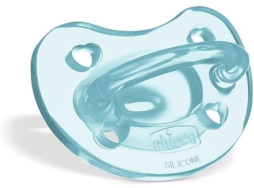 Chicco PhysioForma Ciuccio in Silicone 6-16 Mesi, 1 Pezzo - Gommotto Morbido e Delicato, Supporta la Respirazione Fisiologica e Favorisce il Corretto Sviluppo della Bocca, Colori Assortiti, Azzurro