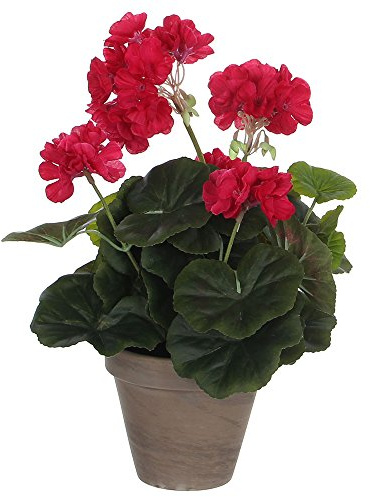 Mica decorations Geranium Kunstpflanze - d.rosa h34xd20cm