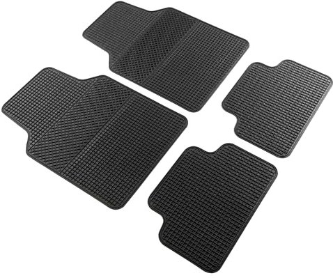 Walser Universal Auto-Gummimatten-Set EVO, Automatten 4-teilig zuschneidbar, Universal Fußraummatte Auto, PKW-Fußraummatten schwarz