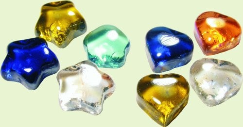 Glas-Nuggets Mosaik Herzen bunt mix; 200g ca. 15 Stk