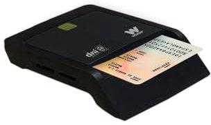 Woxter Lector Dni Combo - Lector DNI electrónico 3.0 y 4.0, Compatible con Las Tarjetas Smart Cards o Tarjetas Inteligentes, con 3 Ranuras para Tarjetas, Color Negro
