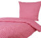 Hans-Textil-Shop Bettwäsche Karo 1x1 cm Baumwolle - Reißverschluss, Kariert, Karomuster, Landhaus, Bettbezug (Rot, 135x200 80x80 cm)