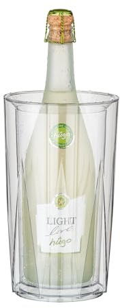 APS 36062 Flaschenkühler CRYSTAL, Ø außen 13,5 cm/innen 10,5 cm, Höhe 23 cm, doppelwandig, Kunststoff (SAN), glasklar, Made in Germany