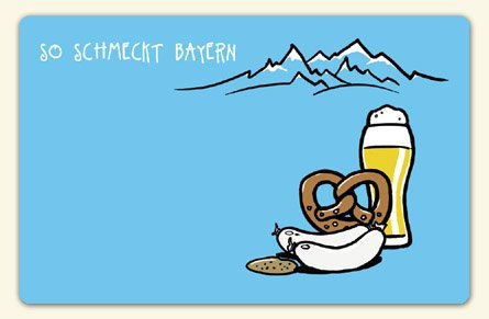 die stadtmeister Kühlschrankmagnet So schmeckt Bayern - als Geschenk für echte Bayern oder als Bayern Souvenir