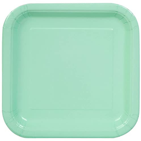 Quadratische Pappteller - 18 cm - Korallenrosa - Packung mit 16 Stück