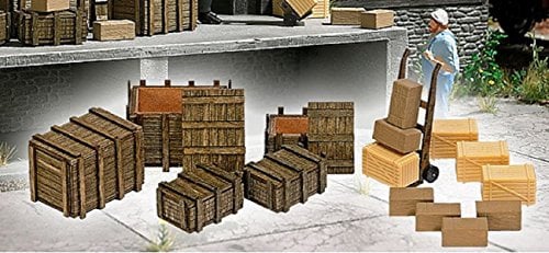 Busch Umwelt – bue10260 – Modelleisenbahnen – Charrette zu Arm mit Kisten aus Holz