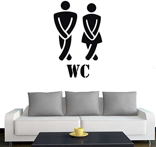 Klebesüchtig A115 Wand Türtattoo Mann-Frau 30cm x 19cm schwarz Dekoration - Bad - Wohnzimmer - Aufkleber - Wandsticker