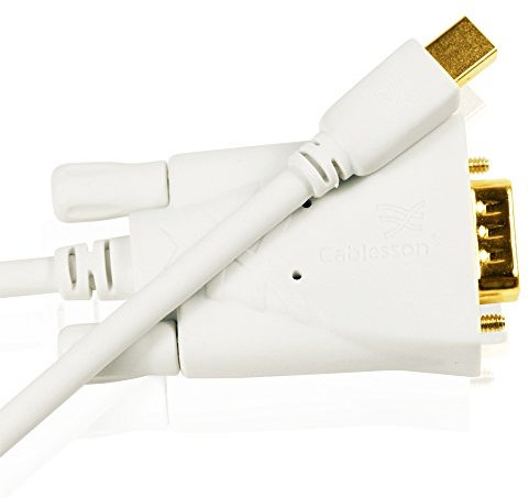 Cablesson 2m - Mini DisplayPort Macho a VGA Macho Cable Thunderbolt Puerto Compatible - Video Plomo Adaptador para Apple iMac, Mac Mini, MacBook Pro, MacBook Air y PCs con Mini DP - Chapado en Oro