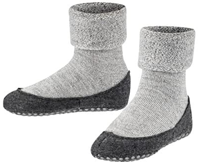 FALKE Cosyshoe K Hp lana con suola in gomma 1 paio, Calze da casa , Grigio Light Grey 3400, 33-34