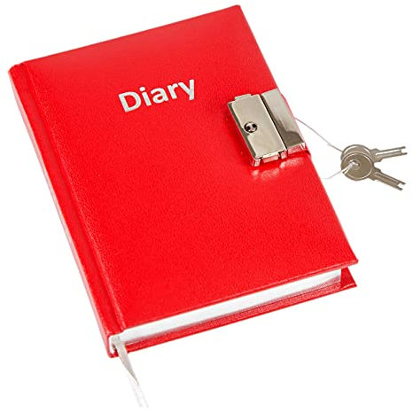 Esposti Lockable Undated Diary | Journal with Lock | Hardcover Journals for Writing | Personal Planner Organizer for Boys and Girls | Size A6 (112 × 148 mm) | Red