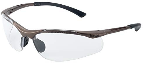 Bolle Safety 253-CT-40044 Contour Safety Eyewear with Semi-Rimless Nylon Frame and Clear Anti-Fog Lens, 180-Pair, Grey black, Universal