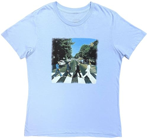 The Beatles Women's Abbey Road Short Sleeve T-Shirt, Blue, Size 8 (Manufacturer Size:Small)