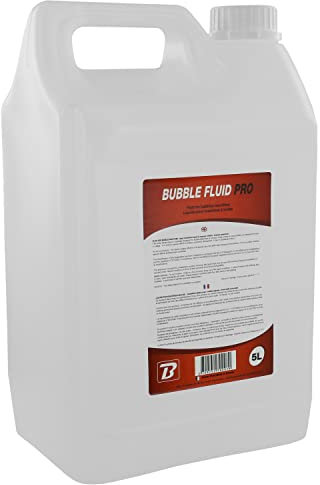 BoomToneDJ Bubble Fluid 5L Liquide pour machine à bulles, Canon à bulles. Fabriqué en France. Liquide à base d'eau. Incolore, Sans odeur. Normes CE et NF. Effets, ambiance, animations.