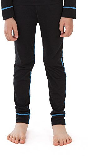 CFLEX Kinder Ski- & Thermohose - Warme Unterwäsche Lang POLARDRY - Schwarz-Blau 146-152