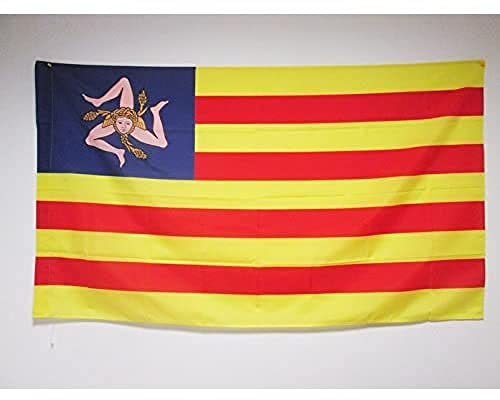 AZ FLAG Bandiera Sicilia INDIPENDENTISTA 150x90cm - Bandiera SICILIANA NAZIONALISTA 90 x 150 cm Foro per Asta