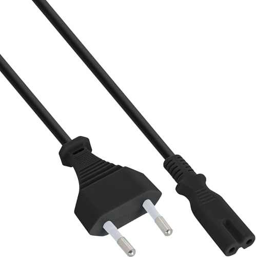 InLine 16654 Netzkabel, Netzstecker auf Euro 8 C7 Stecker, 1,8m