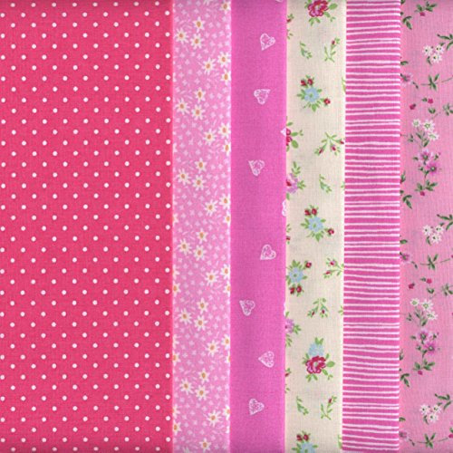 Stoffpaket (Pink - neu) | 6 Stoffe | 100% Baumwolle | 46 x 56 cm