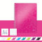 Leitz WOW Collegeblock A4 kariert, 160 Seiten, 80 Blatt FSC-zertifiziertes Papier 80 g/m², Doppelspiralbindung, PP-Einband, Notizbuch mit Sichthülle und Lineal, Für Büro oder Schule, Pink, 46380023