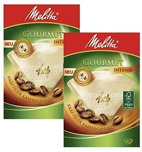 Melitta Lot de 2 boîtes de 80 filtres à café gourmet Taille 1x4
