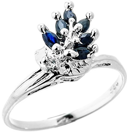 Kleine Schätze Damen Ring/Verlobungsring/partnerring 925 Sterling Silber Marquise Blau Saphir September Tropf Ring