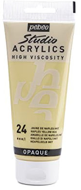 Pébéo 837024 Studio Acrylique Tube Jaune de Naples Imitation 100 ml