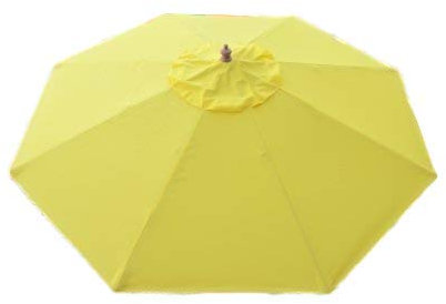 Field & Hawken 2m Yellow - Octagonal-Round Canopy Parasol | Suggested for 2-4 Persons or Tables up to 1m | Wooden Frame | 2 Part Wooden Pole