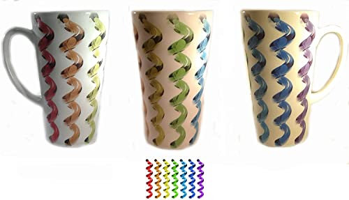 Regenbogen Glas Spiralen – Giant oz Latte Tasse