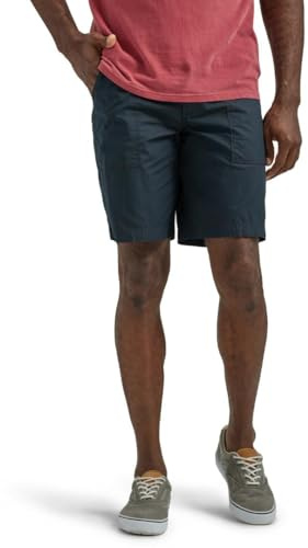 Lee Men's Big & Tall Extreme Motion Flat Front Short, Black, 46