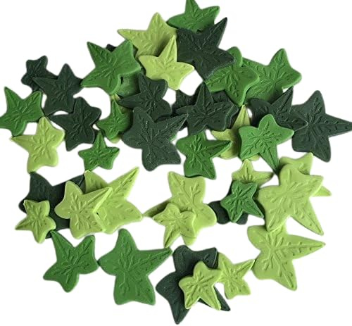 24 Edible Sugar Fondant Ivy leaves; 3 Shades of Ivy Green, 3 mixed sizes; Wedding/Anniversary, Birthday, Christmas Etc, Cake toppers/decoration