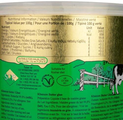 Khanum Pure Butter Ghee Ghi Burro Chiarificato - 500 gr