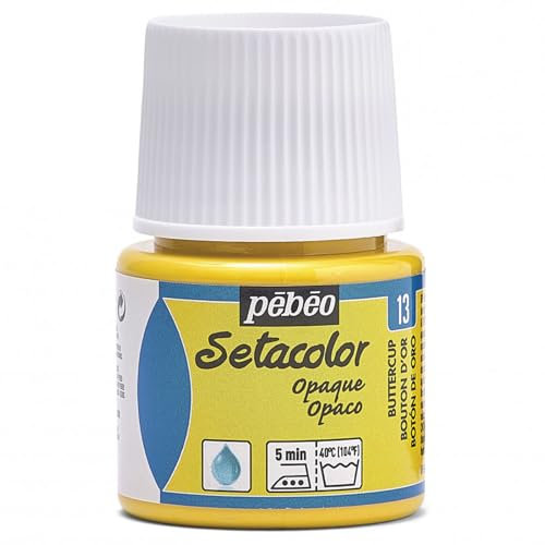 Pébéo Setacolor - Pintura para Telas Opacas (45 ml) Color botón de Oro (Amarillo)