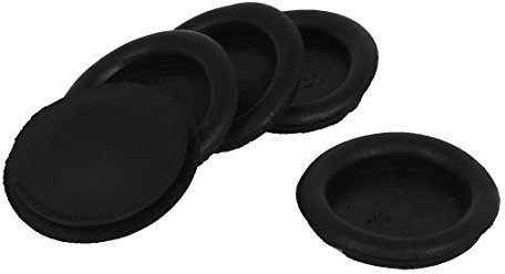 sourcing map a15050500ux0914 Black Rubber Closed Blind Blanking Hole Wire Cable Grommets 35mm (Pack of 5)
