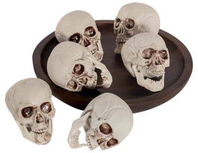 Horror-Shop Kleine Totenschädel mit beweglichem Kiefer 7cm 6 St.
