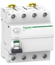 Schneider Electric A9R24463 iID Interruptor Diferencial, Clase A, 4P, 63A, 300mA, 73.5mm x 72mm x 91mm, Blanco