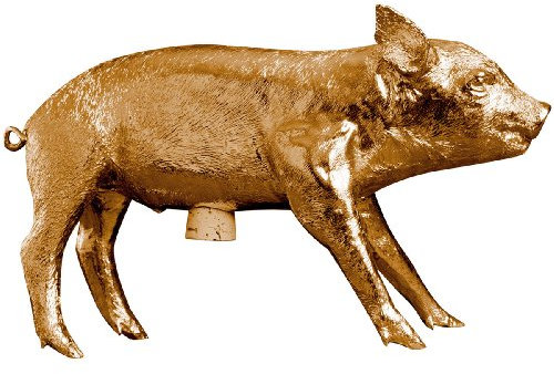 Areaware Suck UK Bank in The Form of a Pig by Harry Allen Gold - Sparschwein