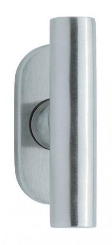 Fenstergriff Modell Cross, Edelstahl poliert, Oliven oval, mit Rasterung, Bolzenlänge:32 mm