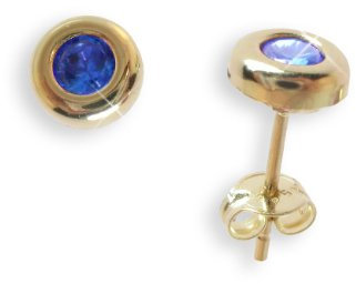 Ohrstecker per Stück echt 14 Karat Gold 585 mit Saphir 3mm (Art 602006/811169)