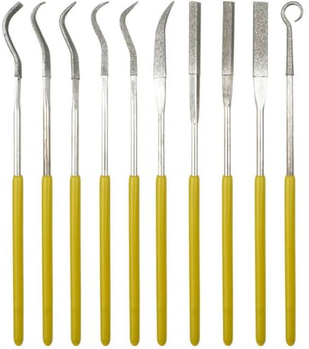 Donau Elektronik M52 10tlg. Diamond Rifler Feilen-Set, Mehrfarbig