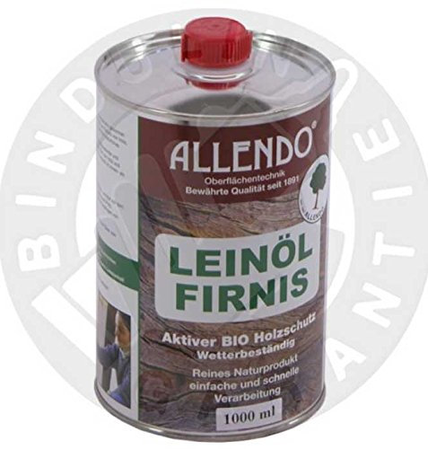 Leinöl - Firnis Holzimprägnierung & zum Herstellen von Ölfarben inkl. 1x Pinsel zum Auftragen (1.000 Gramm)