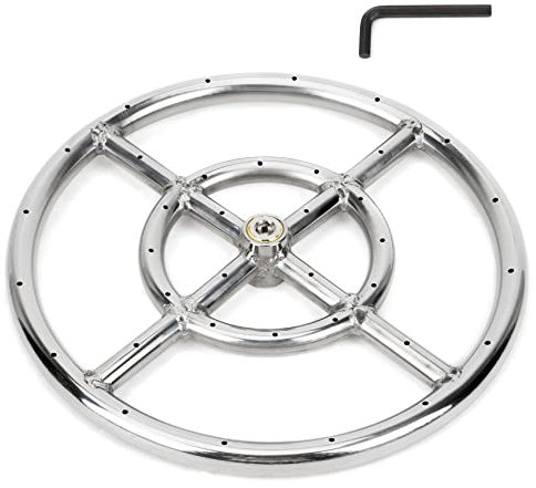 Stanbroil Brûleur rond de 30,5 cm pour foyer à gaz naturel et propane – Brûleur en acier inoxydable 304 pour intérieur et extérieur, BTU 92 000 max