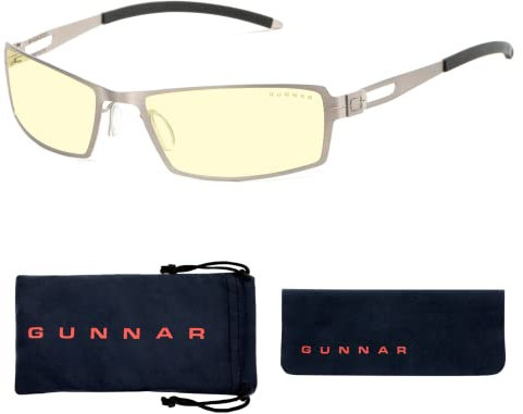Gunnar Gaming- und Computerbrille - Sheadog, Mercury Rahmen, Amber Linsen - Blaulichtfilter Brille, Premium Blaufilter, UV-Schutz,