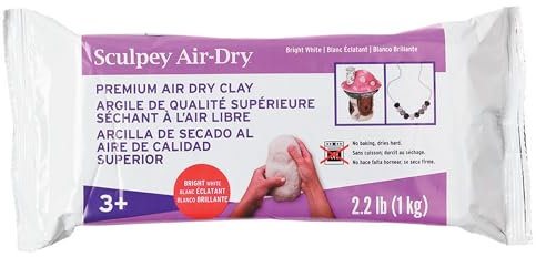 Sculpey Air-Dry White Non-Toxic Air Dry Clay 1 kg Bar Great for Modeling, Sculpting, Holiday, Handprints DIY and School Projects.Perfect for all skill level