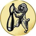 S.B.J - Sportland Pokal/Medaille Emblem, Motiv Pudelkönig, Durchmesser 50 mm, Gold