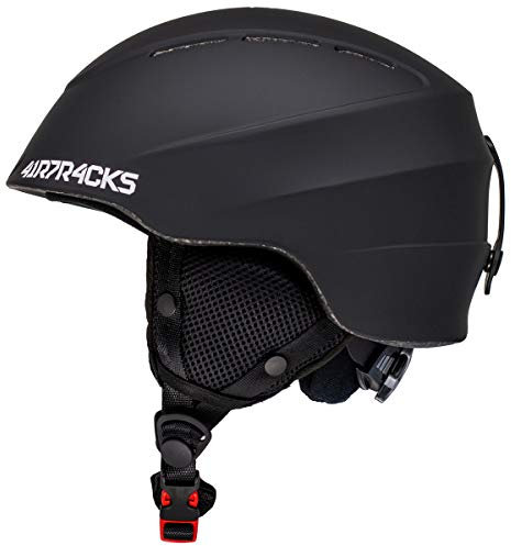 Airtracks Master T52 Ski Helm Snowboardhelm für Herren Damen Skihelm Snowboard Helm ABS - schwarz - M (53-56cm)