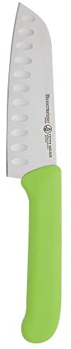Messermeister Petite Messer Kullenschliff Santoku Cuchillo de Picar, 5 , Acero Inoxidable, Verde, 12,7 cm