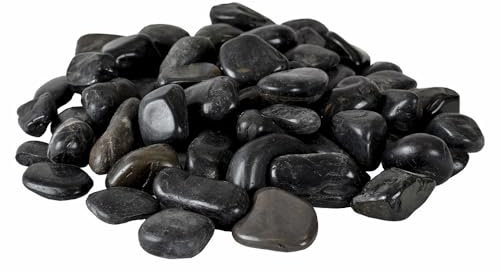 Dekosteine schwarz poliert 2,5 kg, Kieselsteine Garten 2-3 cm, Zierkies für Vasen, Flusssteine, Ziersteine, Flusssteine Pflanzen, Deko-Kies, Steine-Garten, Kies, Flusskiesel, Schwarze Steine Deko