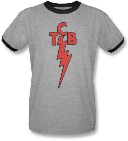 Elvis Presley - Herren TCB Ringer T-Shirt In Heather/Schwarz, Medium, Heather/Black
